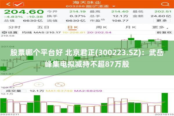 股票哪个平台好 北京君正(300223.SZ)：武岳峰集电拟减持不超87万股