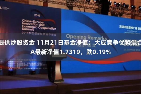 提供炒股资金 11月21日基金净值：大成竞争优势混合A最新净值1.7319，跌0.19%