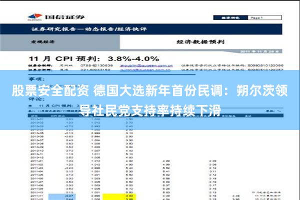 股票安全配资 德国大选新年首份民调：朔尔茨领导社民党支持率持续下滑