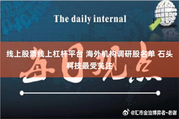 线上股票线上杠杆平台 海外机构调研股名单 石头科技最受关注